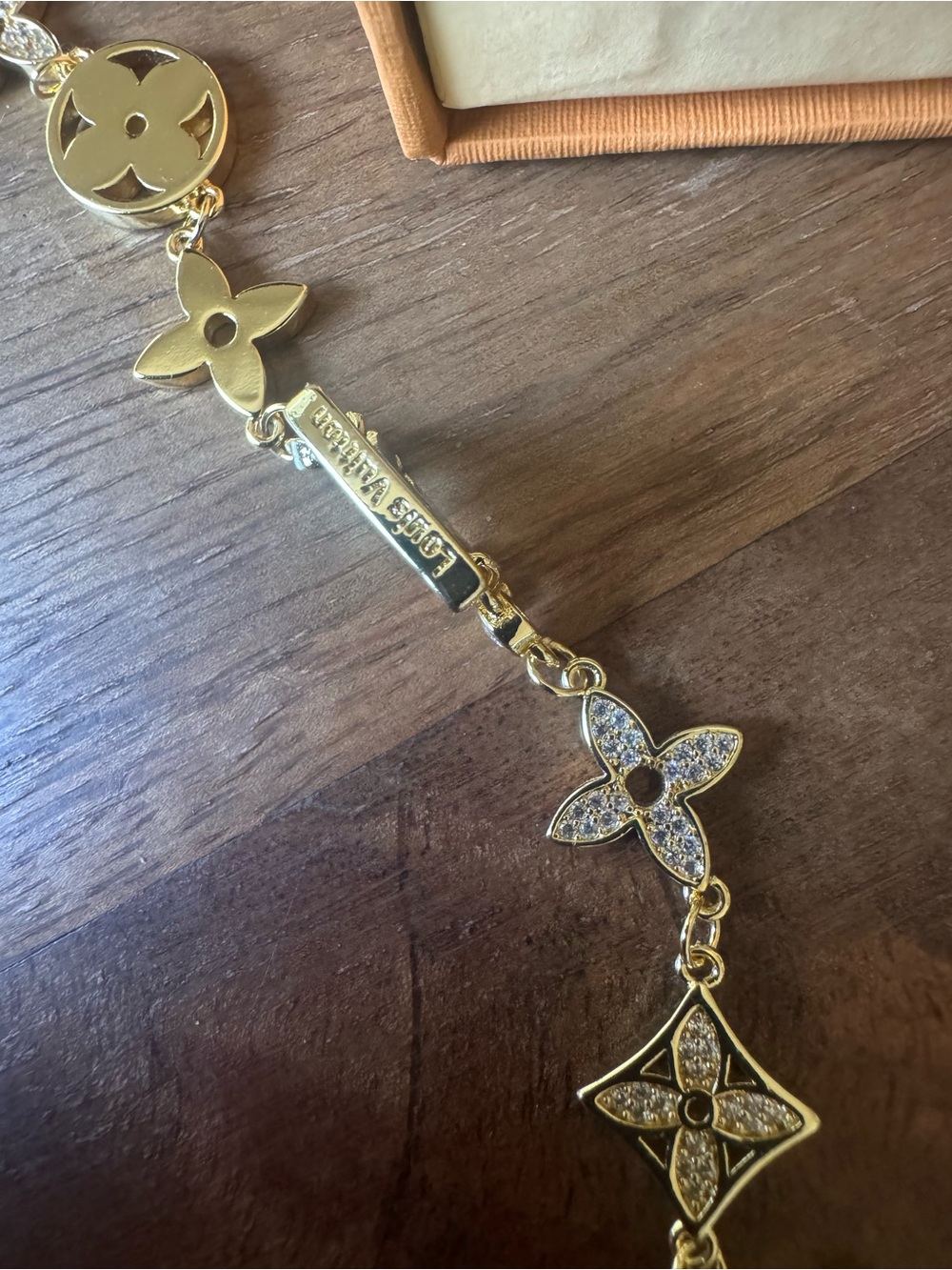 Louis Vuitton Gold Charm Bracelet with Monogram Motifs - Picture 5 of 13